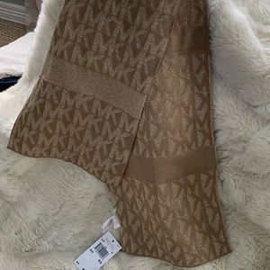 NWT Michael Kors Gold Monogram Scarf